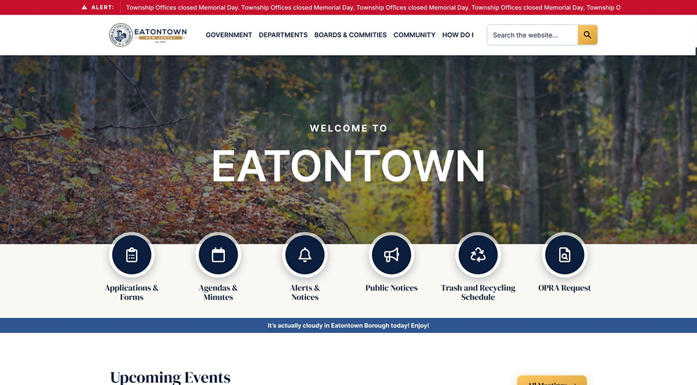 Borough of Eatontown, New Jersey website